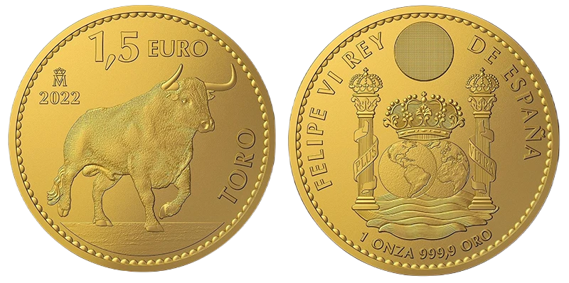 España - 1,5 Euros 2022 - Toro - Bullion de Oro