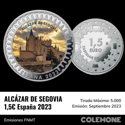 España - 1,5 Euros 2023 - Alcázar de Segovia