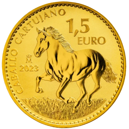 España - 1,5 Euros 2023 - Bullion de Oro - Caballo Cartujano - Reverso