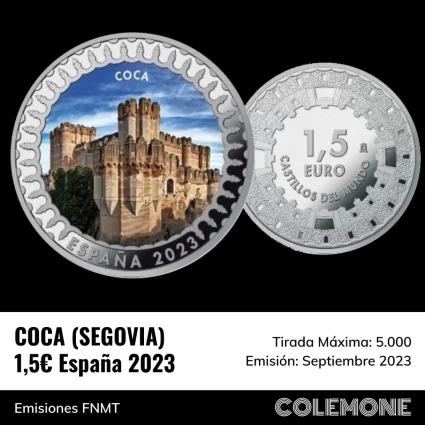 España - 1,5 Euros 2023 - Castillo de Coca en Segovia