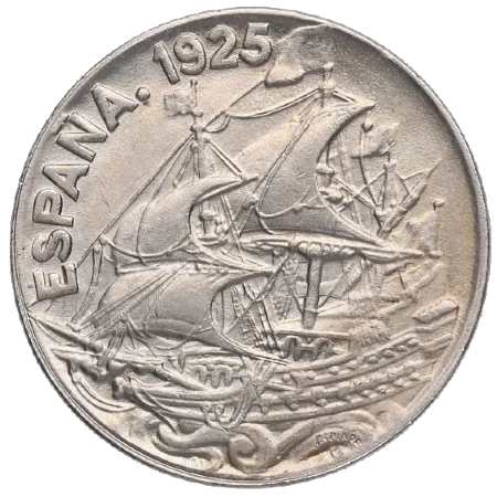 España - 25 Céntimos 1925 - Caraba - Anverso