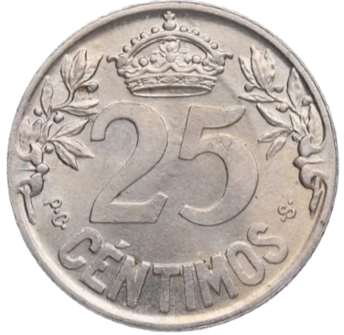 España - 25 Céntimos 1925 - Caraba - Reverso