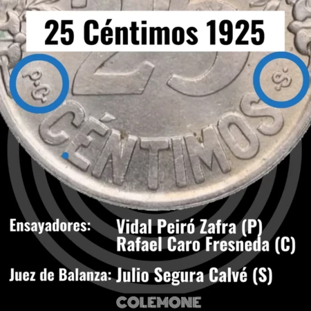 España - 25 Céntimos 1925 - Ensayadores