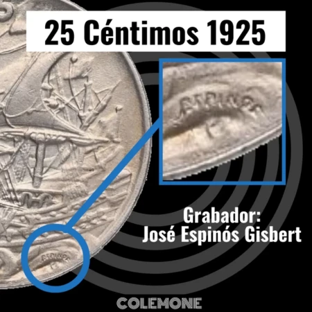 España - 25 Céntimos 1925 - Grabador
