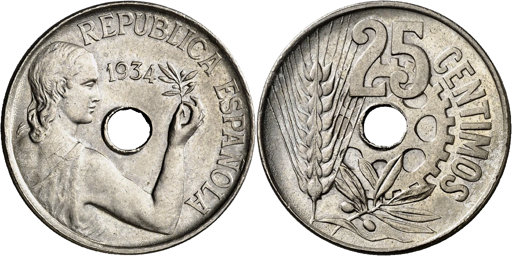 España - 25 Céntimos 1934
