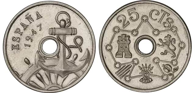 España - 25 Céntimos 1947