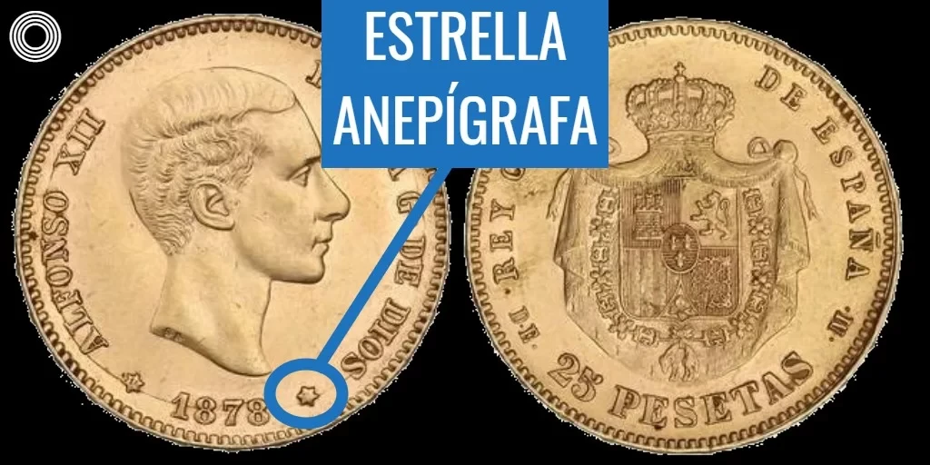 España - 25 Pesetas 1878 - Estrella Anepígrafa