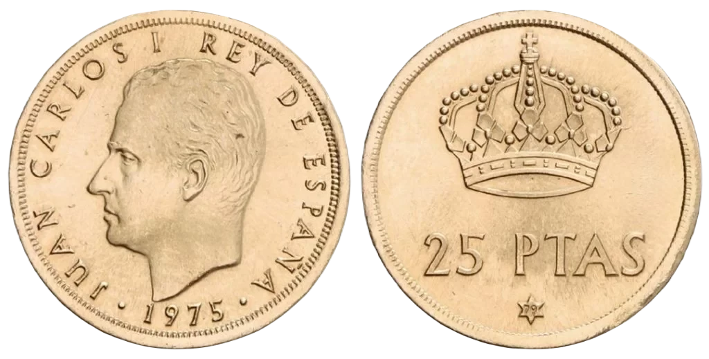 España - 25 Pesetas 1975 Estrella 79 - Acuñación Fraudulenta en Oro