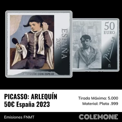 España - 50 Euros 2023 - Picasso Arlequín con Espejo