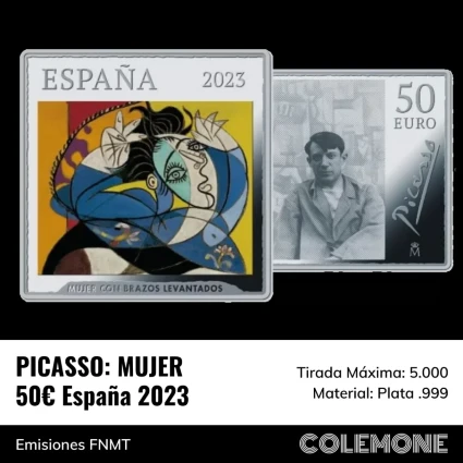 España - 50 Euros 2023 - Picasso Mujer con Brazos Levantados