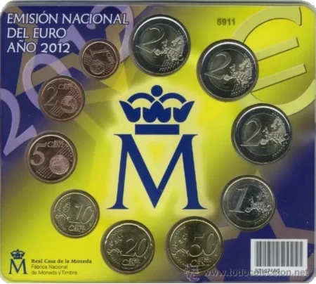 España - Cartera Anual de Euros de 2012 - Error de Empaquetado - Reverso
