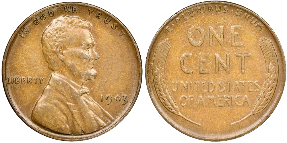 Estados Unidos - 1 Centavo 1943 - Error en Bronce