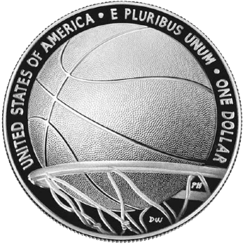 Estados Unidos - 1 Dólar 2020 - Hall of Fame Baloncesto - Anverso