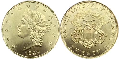 Estados Unidos - 20 Dólares 1849 - Double Eagle - Falsificación Moderna