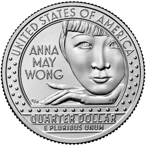 Estados Unidos - 25 Centavos 2022 - Anna Mae Wong - Anverso
