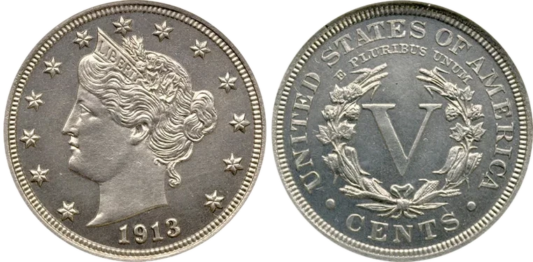 Estados Unidos - 5 Céntimos 1913 - Liberty Head Nickel