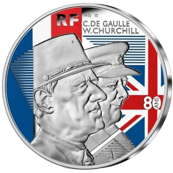 Francia - 10 Euros 2021 - De Gaulle y Churchill - Anverso