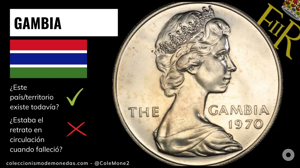 Gambia - Monedas con Busto de Isabel II