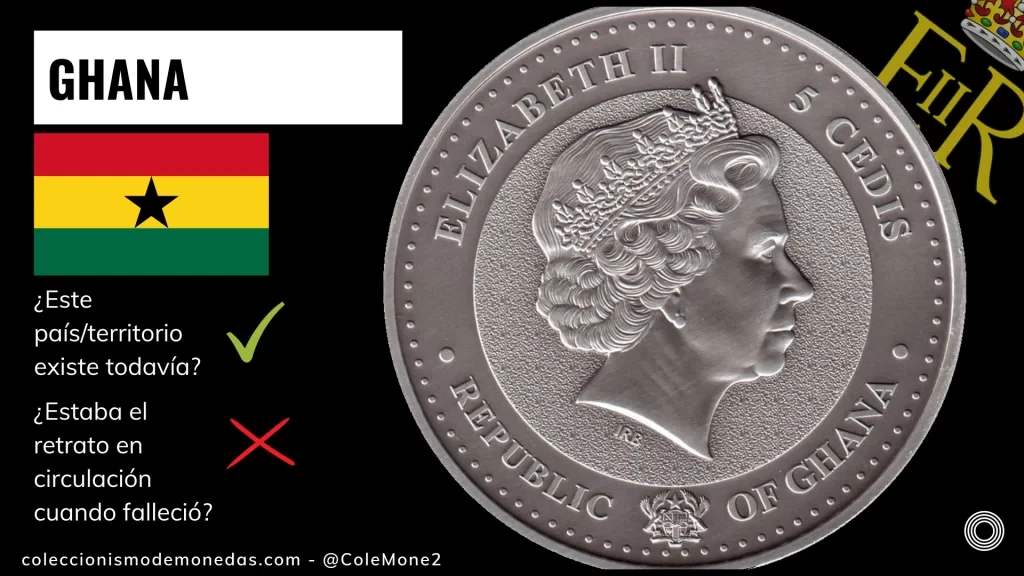 Ghana - Monedas con Busto de Isabel II