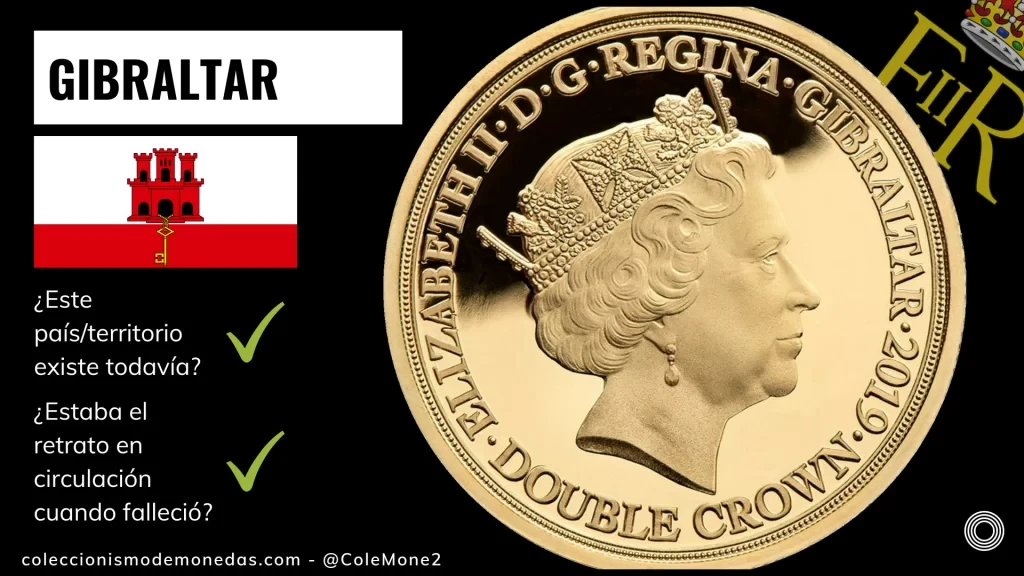 Gibraltar - Monedas con Busto de Isabel II