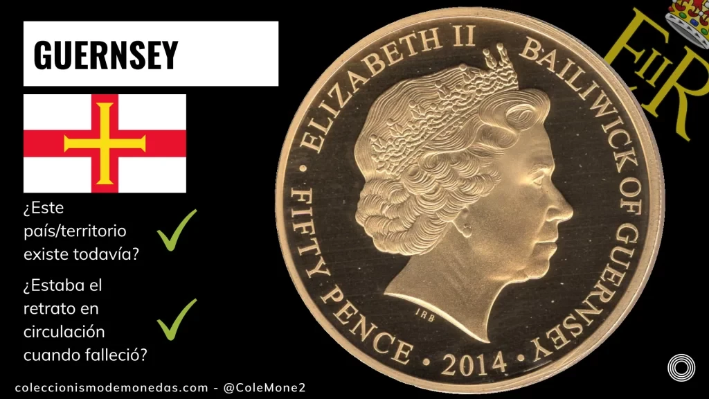 Guernsey - Monedas con Busto de Isabel II