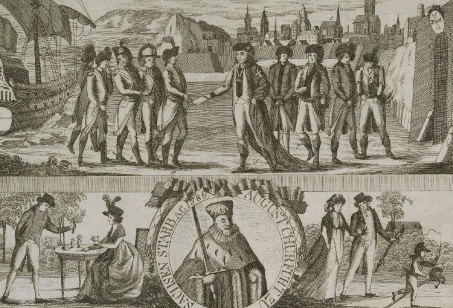 Ilustración Mostrando la Capitulación de Malta ante Napoléon y los Franceses