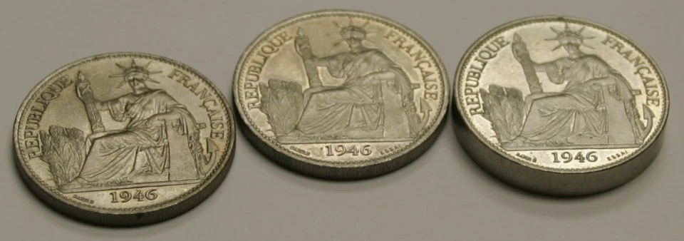 Indonesia - 50 Centimes 1949 - Comparison Between Business Strike and Piedfort