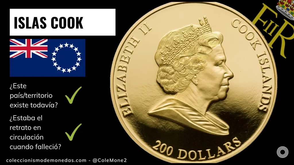 Islas Cook - Monedas con Busto de Isabel II