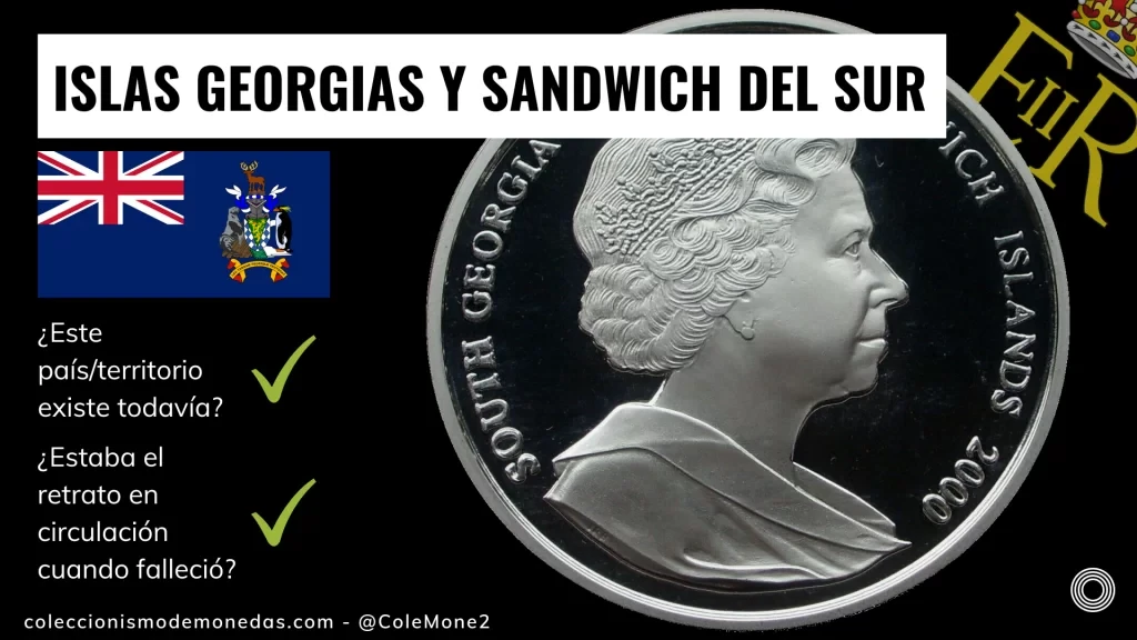 Islas Georgias y Sandwich del Sur - Monedas con Busto de Isabel II