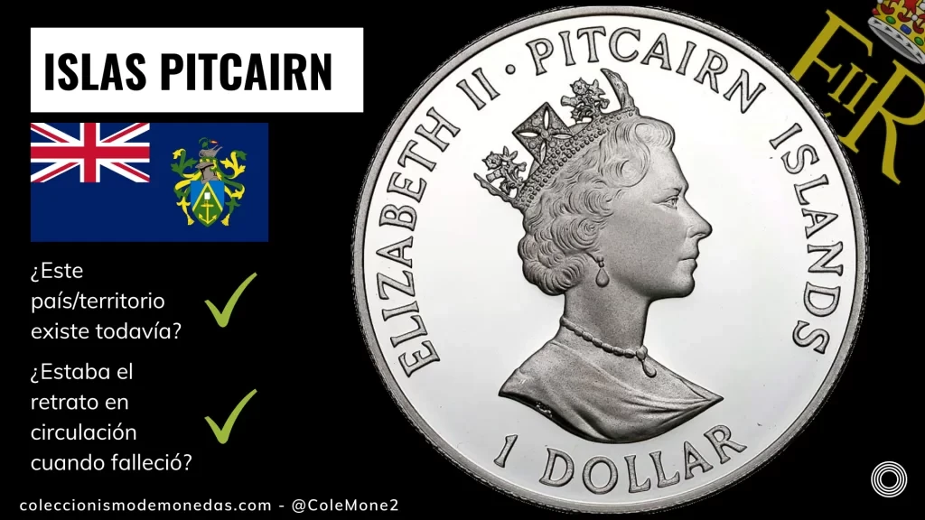 Islas Pitcairn - Monedas con Busto de Isabel II