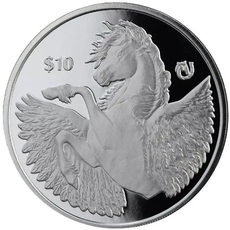 Islas Vírgenes Británicas - 10 Dólares 2023 - Pegasus con Marca de Ceca - Reverso