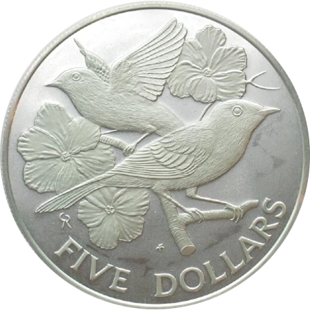 Islas Vírgenes Británicas - 5 Dólares 1983 - Reinita Dorada - Reverso