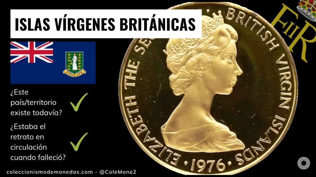 Islas Vírgenes Británicas - Monedas con Busto de Isabel II