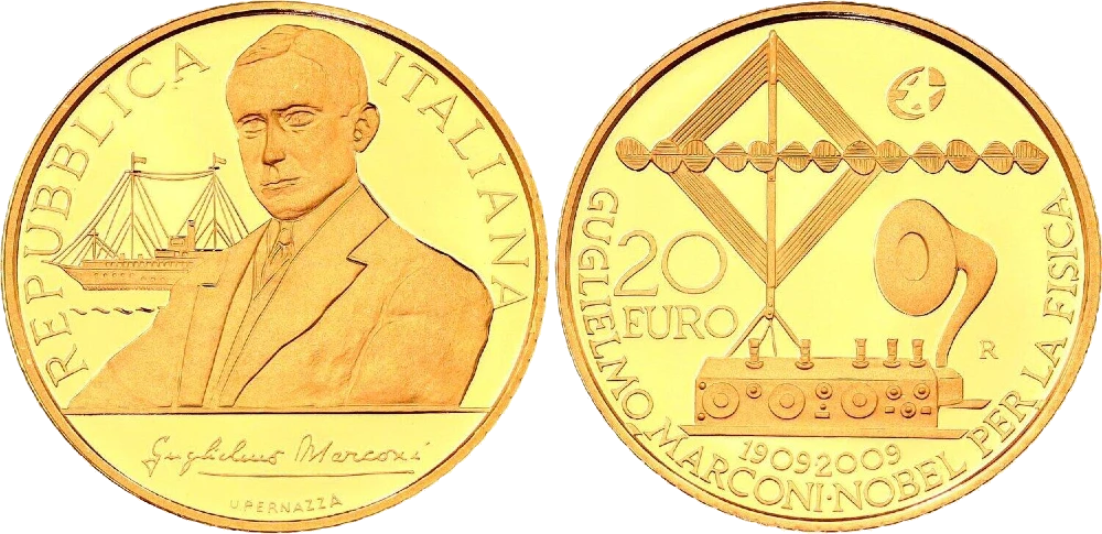 Italia - 20 Euros 2009 - Guglielmo Marconi