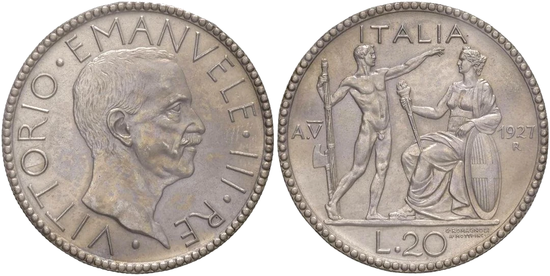 Italia - 20 Liras 1927
