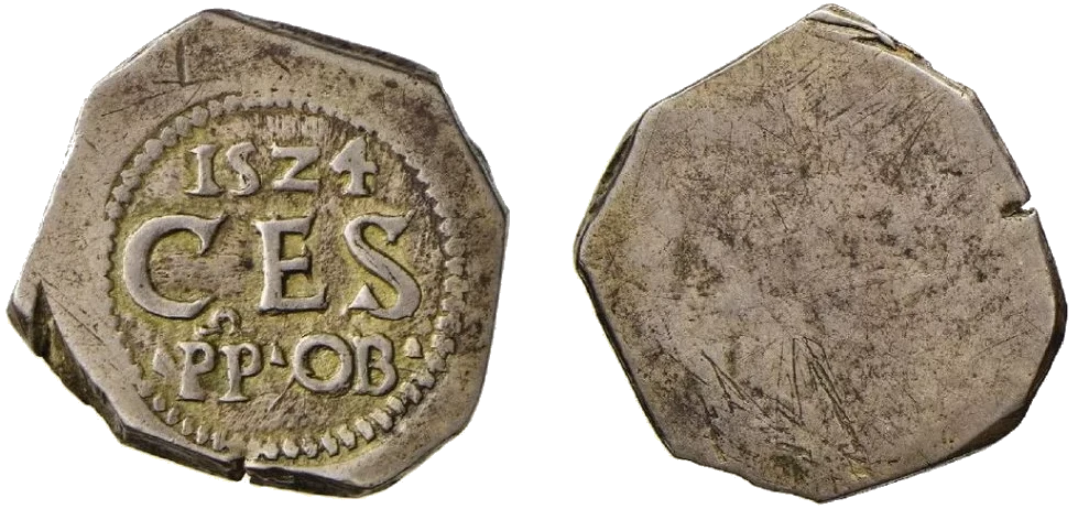 Italia - Ducado de Pavía - Testone 1524 - Moneda Obsidional