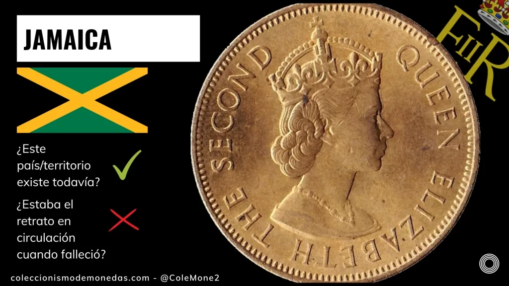 Jamaica - Monedas con Busto de Isabel II