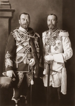 Jorge V de Reino Unido y Nicolás II de Rusia en 1913