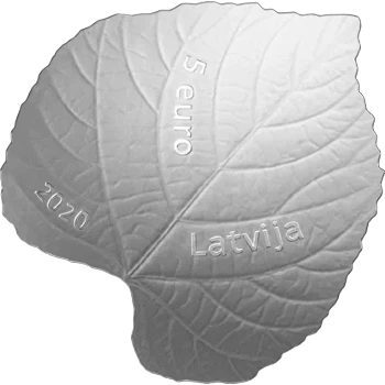 Letonia - 5 Euros 2020 - Hoja de Tilo - Reverso
