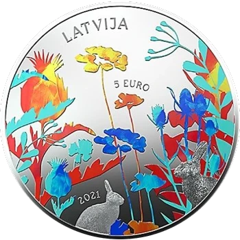 Letonia - 5 Euros 2021 - Moneda Milagro - Reverso