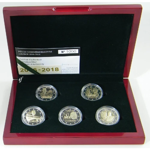 Luxemburgo - Estuche Recopilatorio de Monedas de 2 Euros Conmemorativas 2016-2018