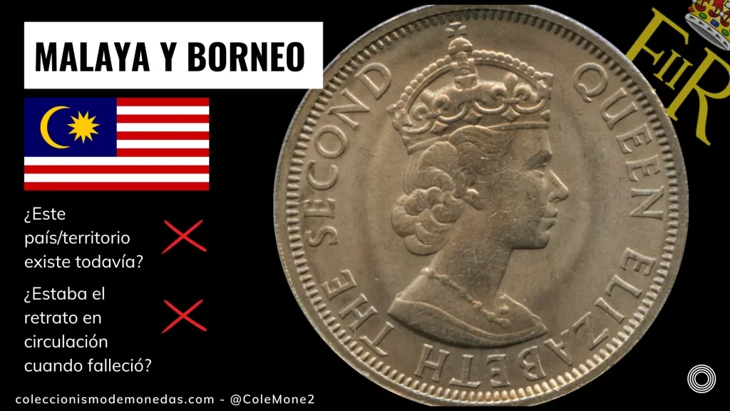 Malaya y Borneo - Monedas con Busto de Isabel II