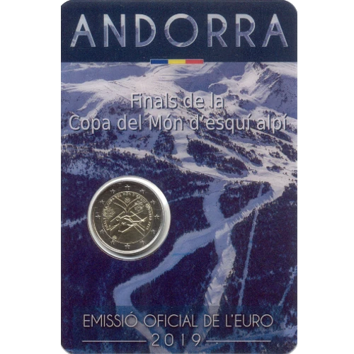 Moneda de 2 Euros Conmemorativos Andorra 2019 - Finales de la Copa del Mundo de Esquí Andorra 2019 - Coincard - Foto 1