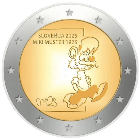 Moneda de 2 Euros Conmemorativos Eslovenia 2025 - Miki Muster - Segunda Posición