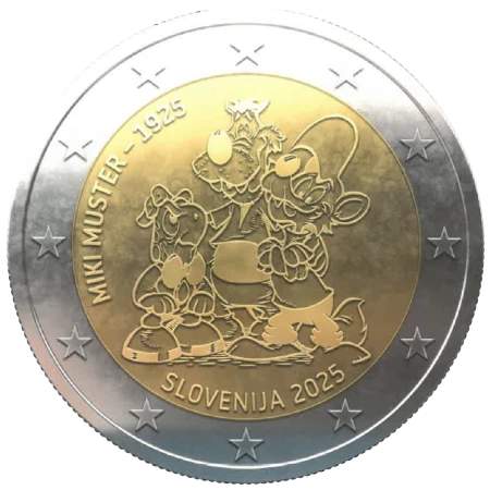 Moneda de 2 Euros Conmemorativos Eslovenia 2025 - Miki Muster - Tercera Posición