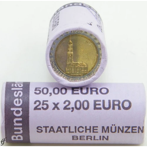 Moneda de 2 Euros Conmemorativos de Alemania 2008 - Hamburg - Rollo - Foto 1