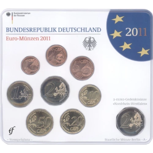 Moneda de 2 Euros Conmemorativos de Alemania 2011 - Nordrhein-Westfalen - Cartera Anual Flor de Cuño - Foto 1