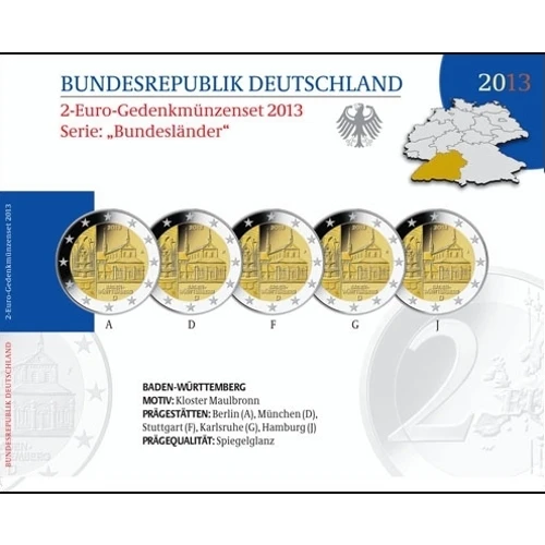 Moneda de 2 Euros Conmemorativos de Alemania 2013 - Baden-Württemberg - Estuche Proof - Foto 1