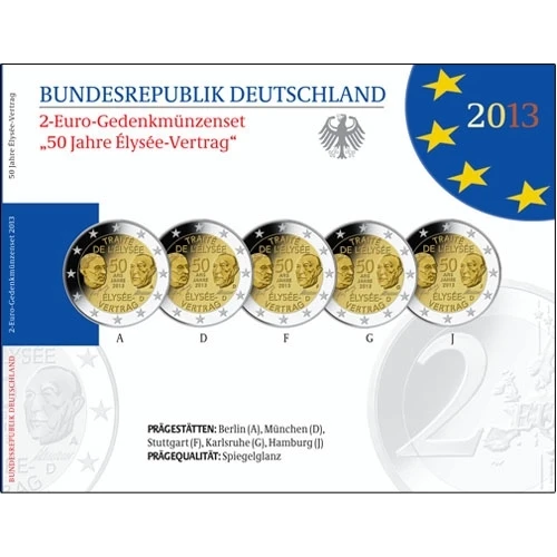 Moneda de 2 Euros Conmemorativos de Alemania 2013 - Tratado del Elíseo - Estuche Proof - Foto 1
