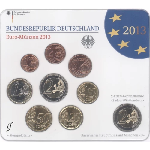 Moneda de 2 Euros Conmemorativos de Alemania 2013 - Tratado del Elíseo y Baden-Wurtemberg - Cartera Anual Flor de Cuño - Foto 1